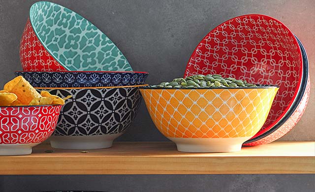 Versatile Usage and Vibrant Designs: Dowan's Ceramic Mixing Bowls