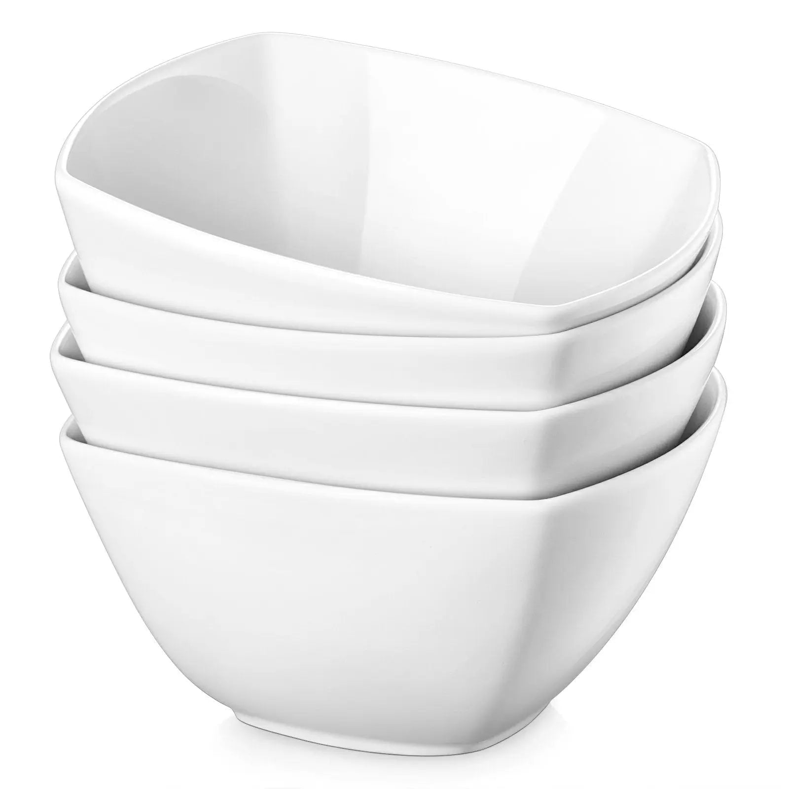 White Square Cereal Bowls Set Dowan®