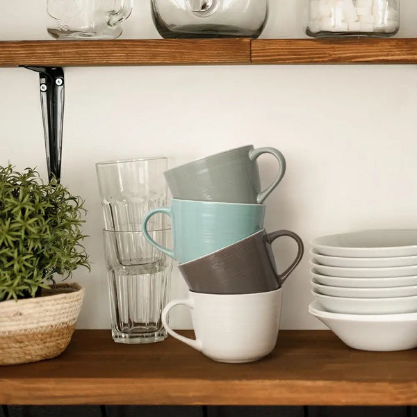 White Coffee Mug Set - Set of 2 -