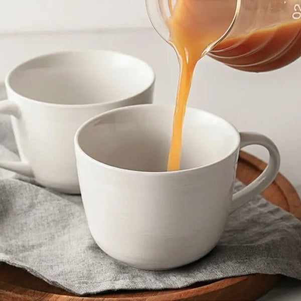 White Coffee Mug Set - Set of 2 -