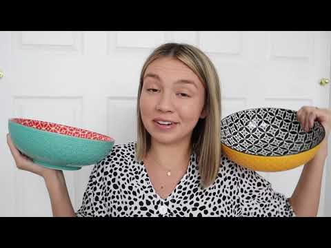 Cuenco grande de cerámica para servir pasta y ensalada Vibrant Joy (juego de 2)
