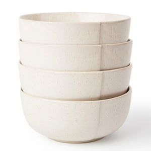 Embossed Sesame Glaze Soup Bowls - Set of 4