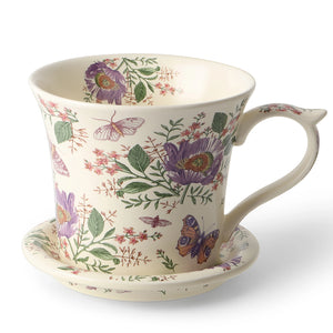 Floral Latte Cup and Saucer - Set of 1