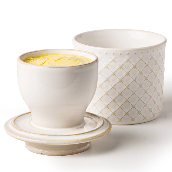 White French Butter Crock - Set of 1