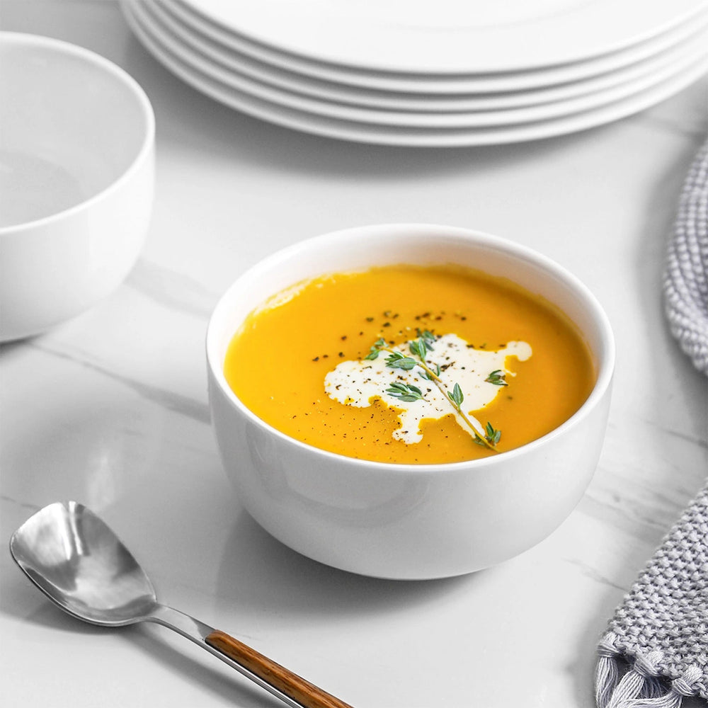 Wedding White Porcelain Cereal Bowls - Set of 6 - Dinnerware