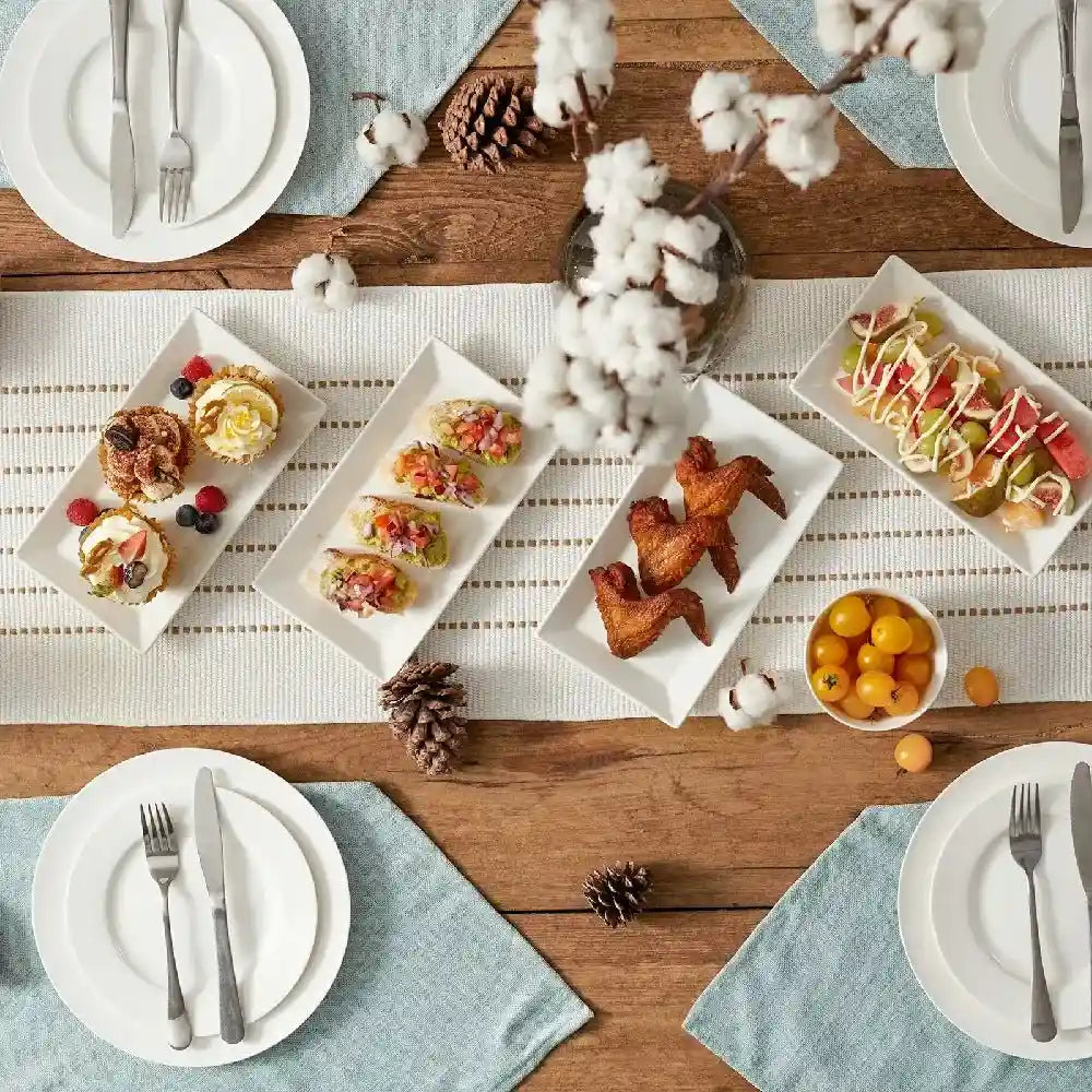 Wedding White Porcelain Dinner Platters - Set of 4 - Thumbnail 2