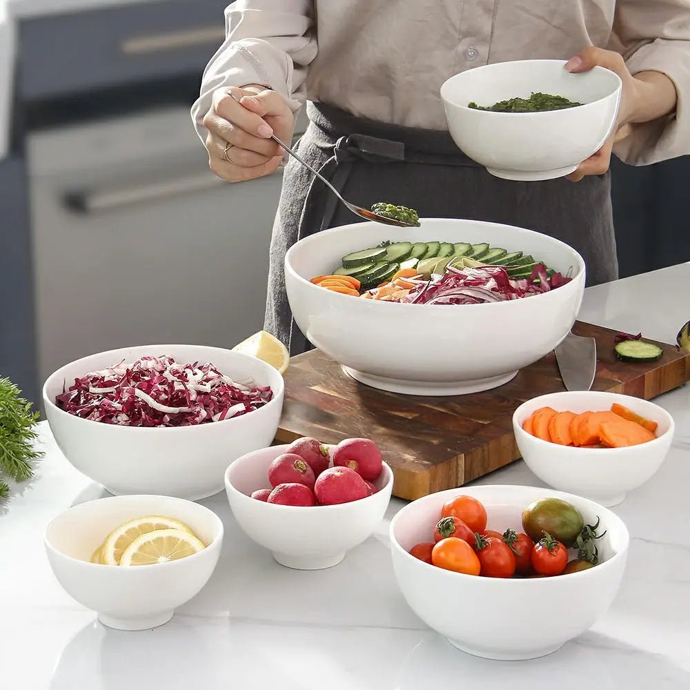 Wedding White Porcelain Small Cereal Bowls - Set of 8 - Thumbnail 3