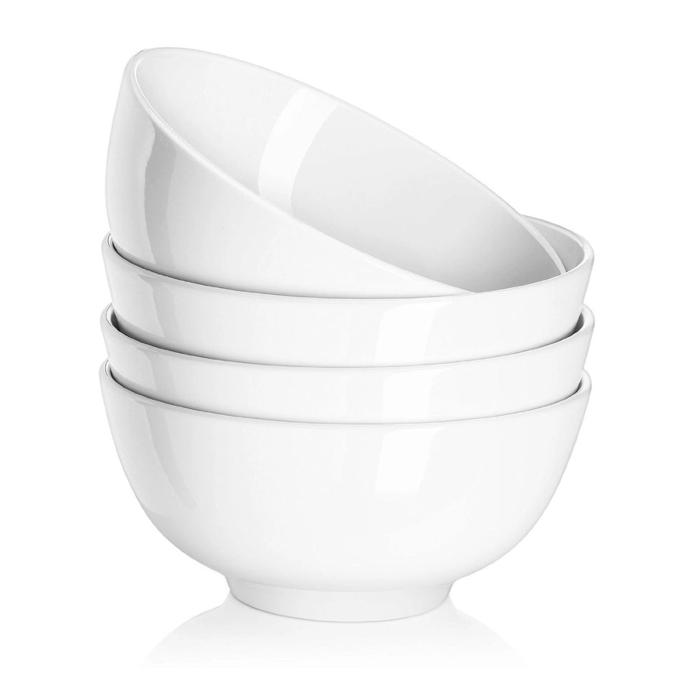 Wedding White Porcelain Soup Bowls - Set of 4