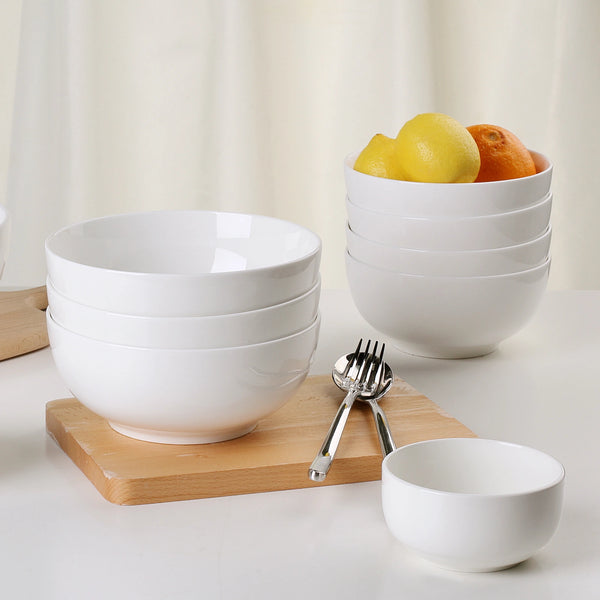 Wedding White Porcelain Soup Bowls - Set of 4