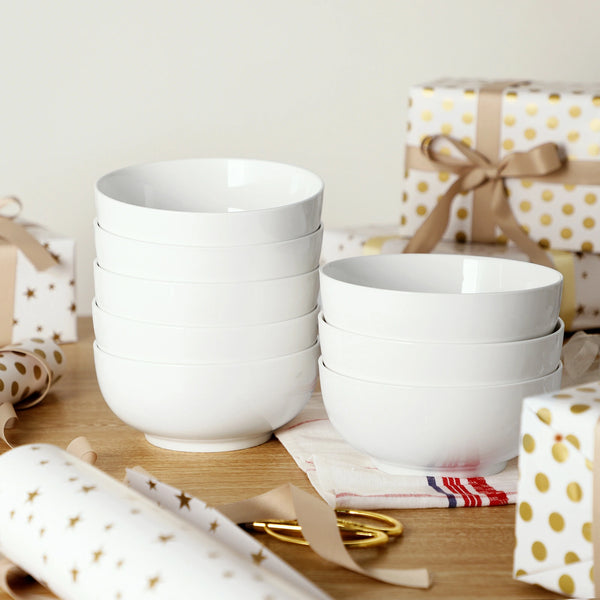 Wedding White Porcelain Soup Bowls - Set of 4