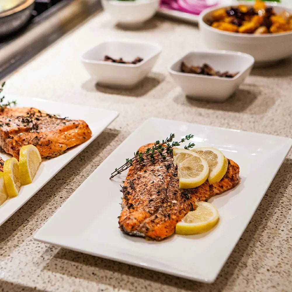 Wedding White Rectangular Dinner Platters - Set of 3 - Thumbnail 3