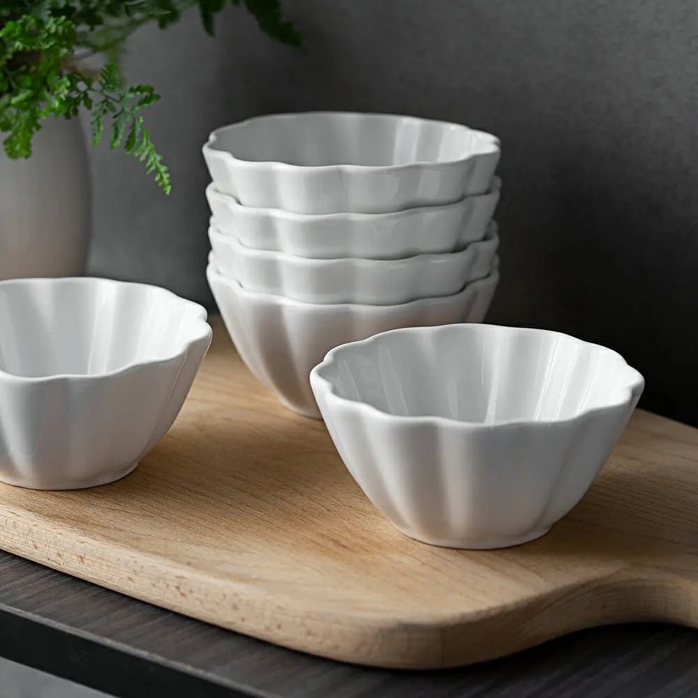 Wedding White Porcelain Ramekin Bowls - Set of 6 - Thumbnail 2