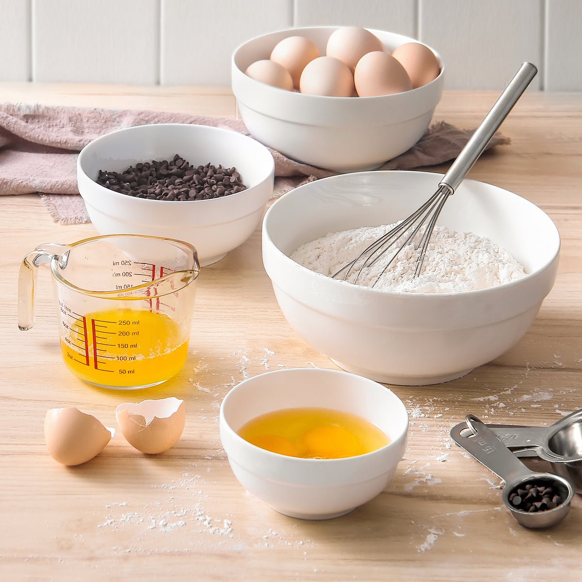 Wedding White Porcelain Nesting Bowls - Set of 4 - Thumbnail 4