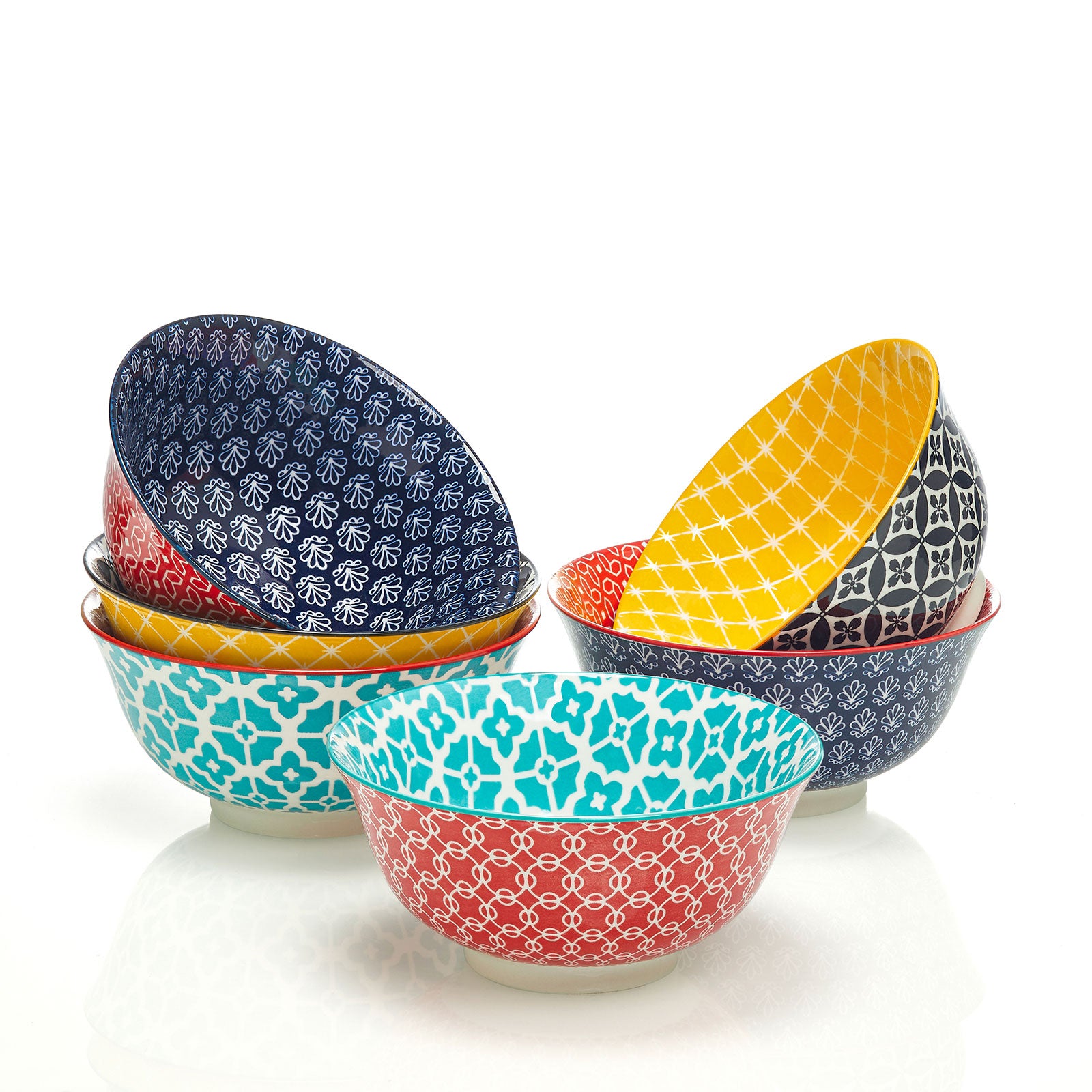 Vibrant Ceramic Soup Bowls (Size Options) - Set of 6
