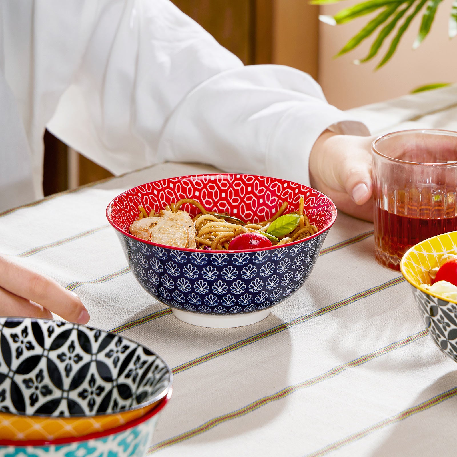 Vibrant Ceramic Soup Bowls (Size Options) - Set of 6
