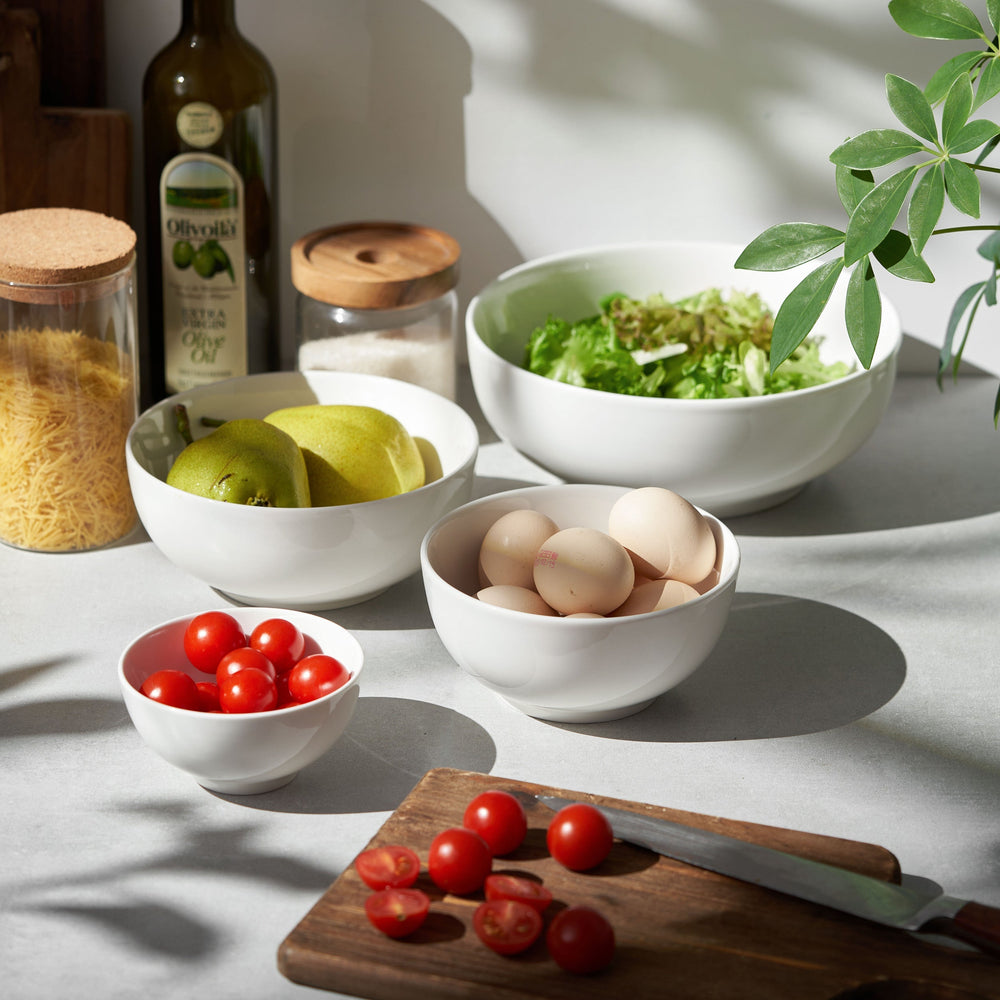 Wedding White Porcelain Mixing Bowls - Set of 4 - Dinnerware