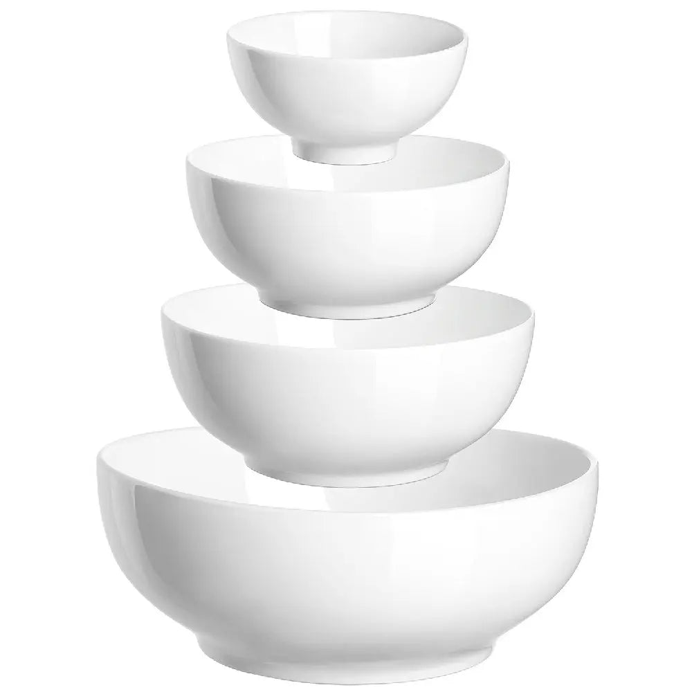 Wedding White Porcelain Mixing Bowls - Set of 4 - Dinnerware