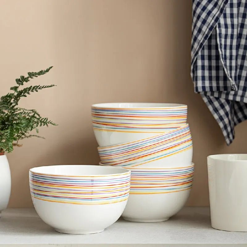 Colorful Deep Cereal Bowls - Set of 4 - Thumbnail 3
