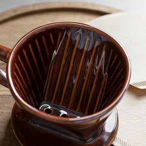 Ceramic Pour Over Coffee Dripper - Set of 1 - Drinkware