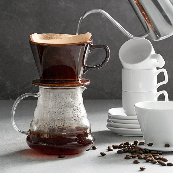 Ceramic Pour Over Coffee Dripper - Set of 1 - Drinkware