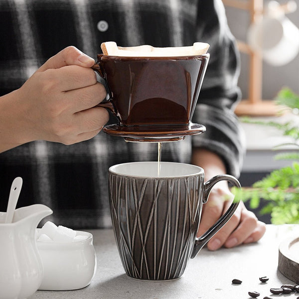 Ceramic Pour Over Coffee Dripper - Set of 1 - Drinkware