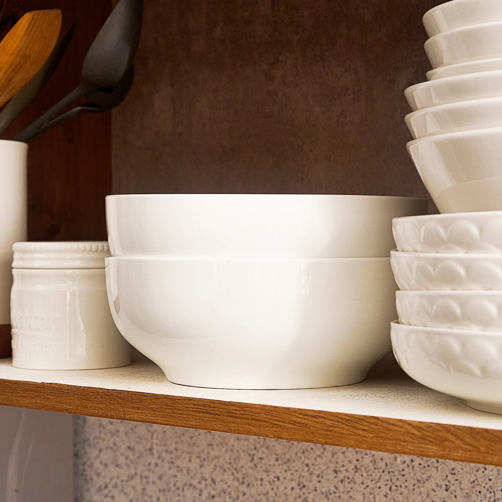 Wedding White Porcelain Deep Serving Bowls - Set of 2 - Thumbnail 2