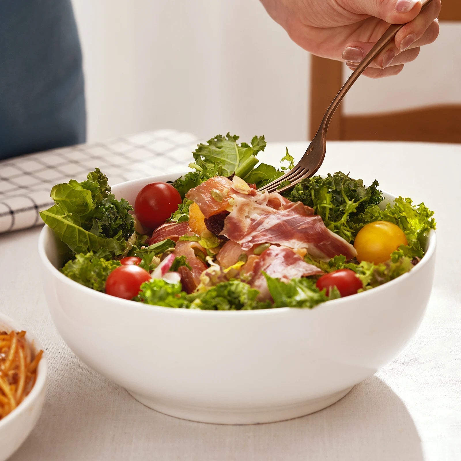 Wedding White Porcelain Deep Serving Bowls - Set of 2 - Thumbnail 4