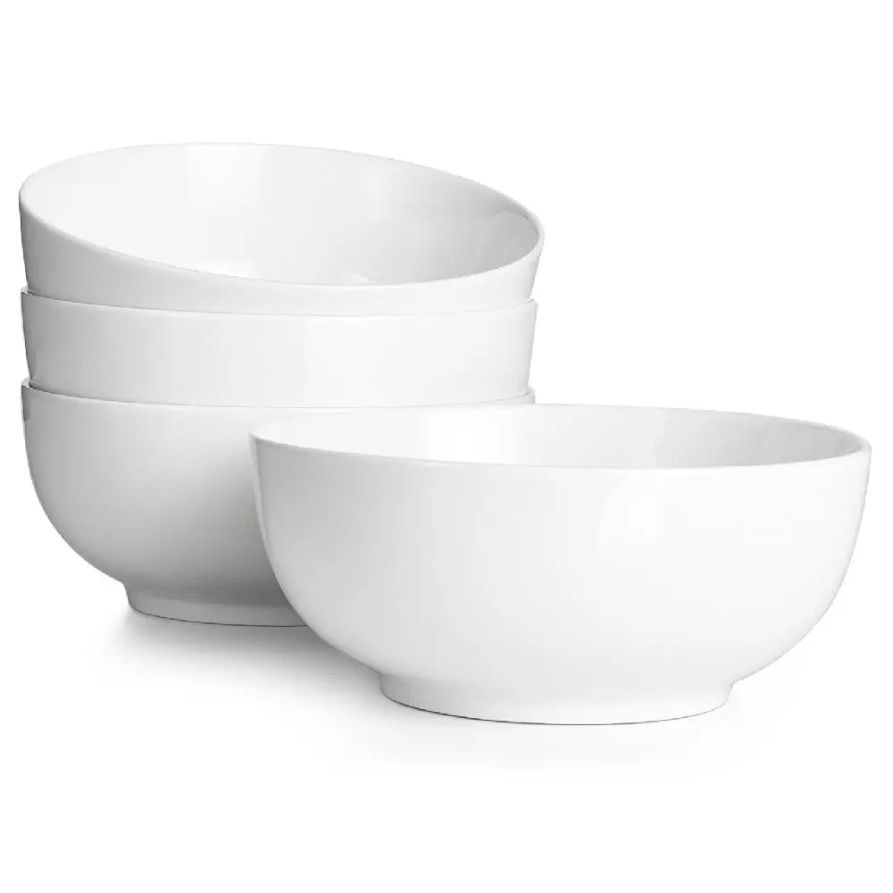 Wedding White Porcelain Ramen Bowls - Set of 4