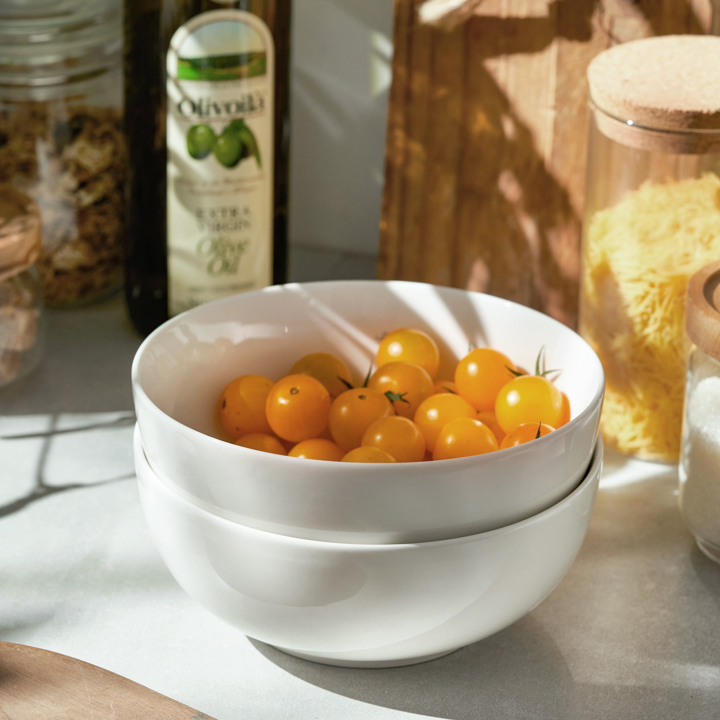 Wedding White Porcelain Ramen Bowls - Set of 4 - Thumbnail 3