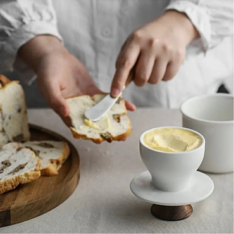 French Butter Crock With Wooden Lid | Dowan®