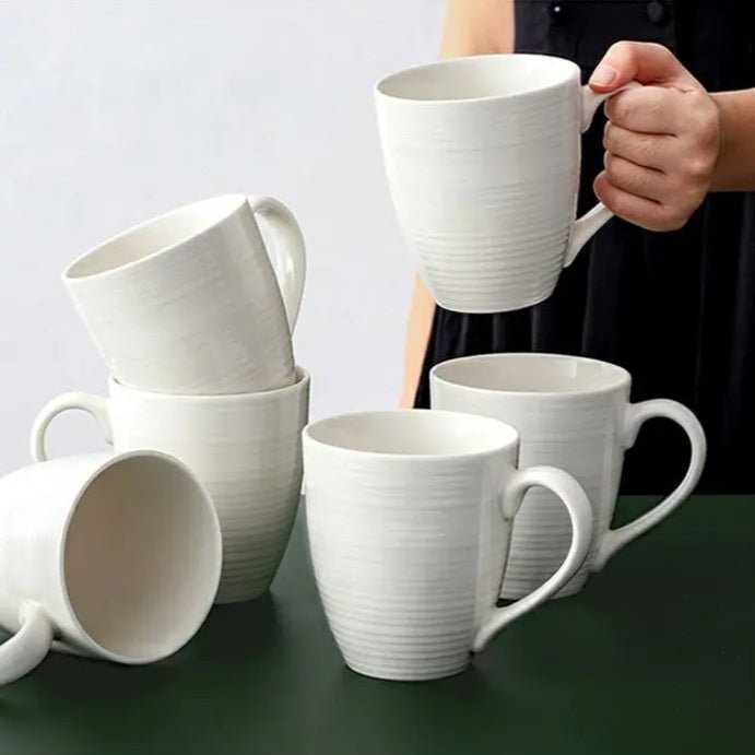 Classic Ceramic Coffee Mugs - Set of 6 - Thumbnail 5