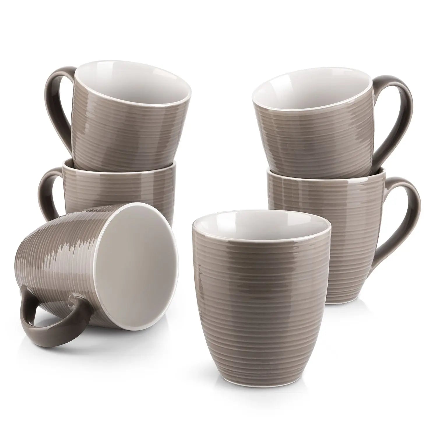 Classic Ceramic Coffee Mugs - Set of 6 - Thumbnail 4