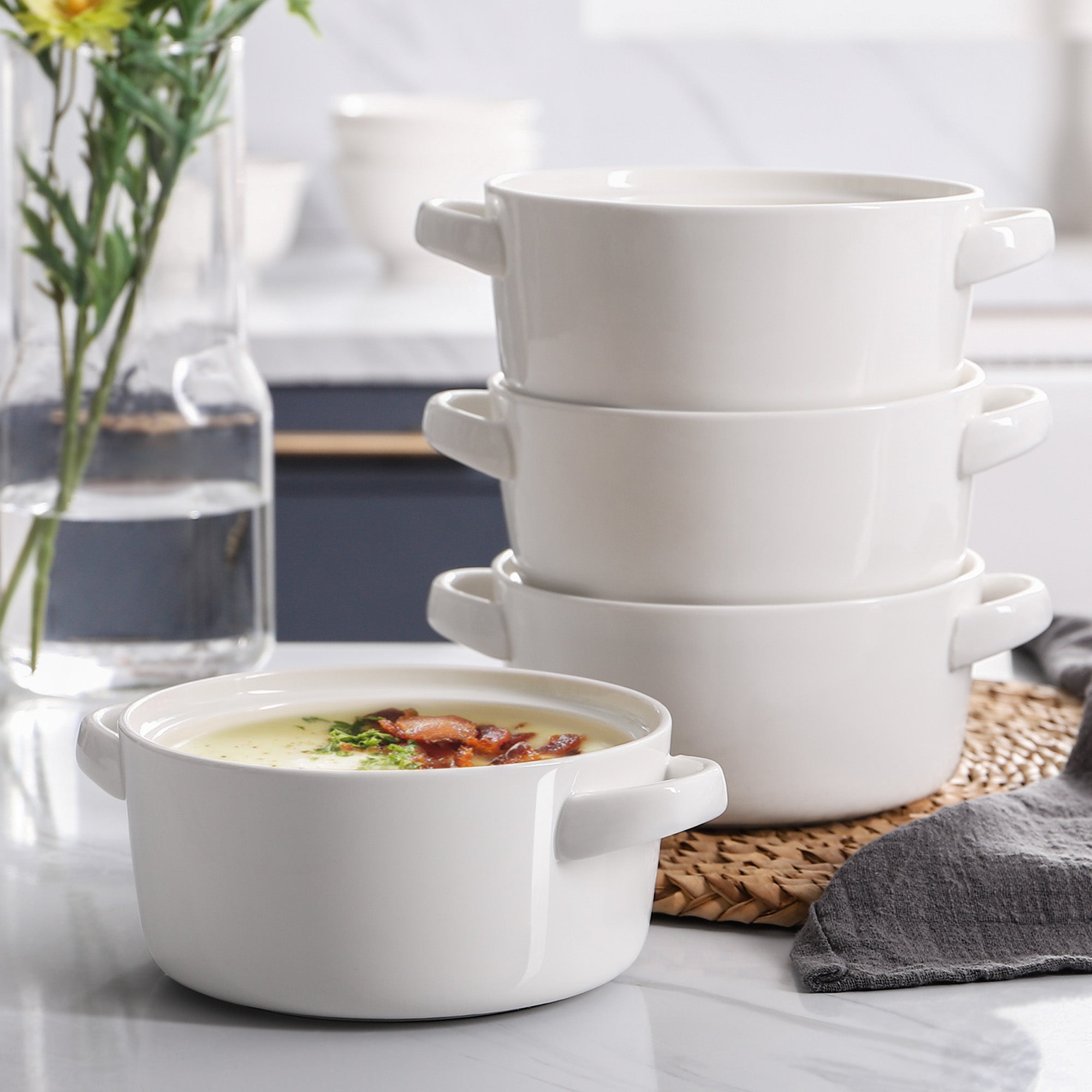 Dowan Porcelain Soup Bowls - Thumbnail 2