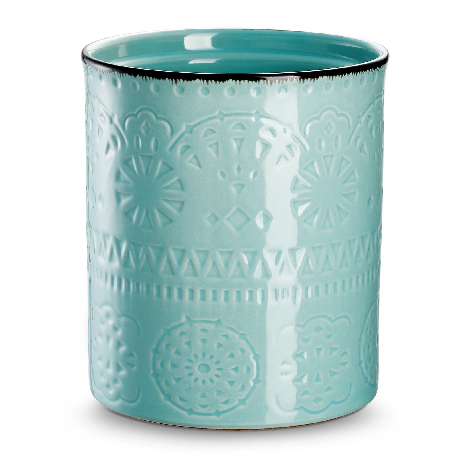 Extra Large Blue Ceramic Utensil Holder - Set of 1