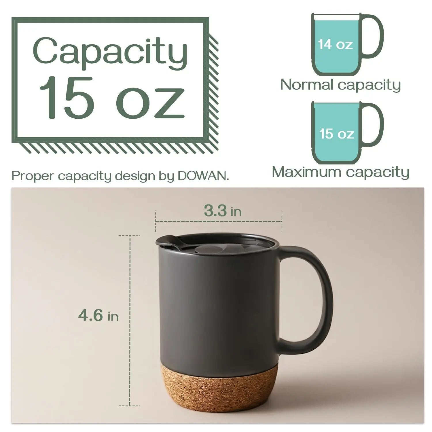 Source DHPO Coffee Mugs Set of 2, 15 OZ Ceramic Mug with Insulated