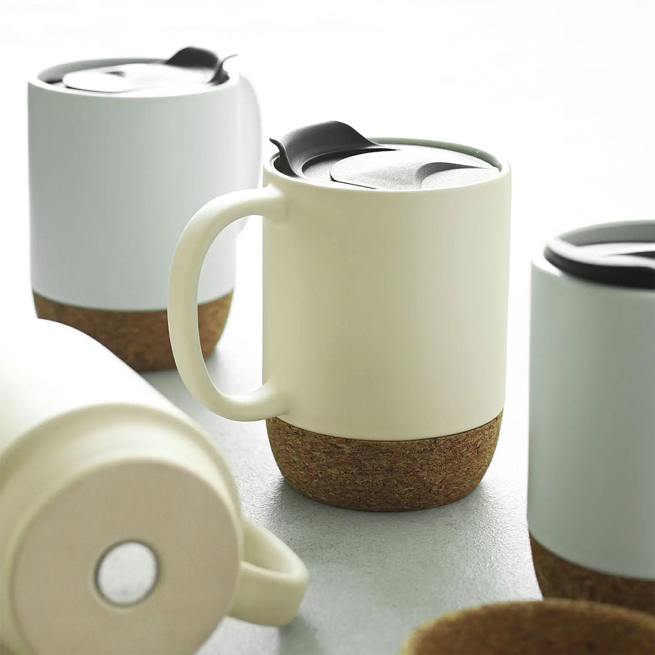 Coffee Mugs Set Of 2, 15 Oz Ceramic Mug With Insulated Cork Bottom