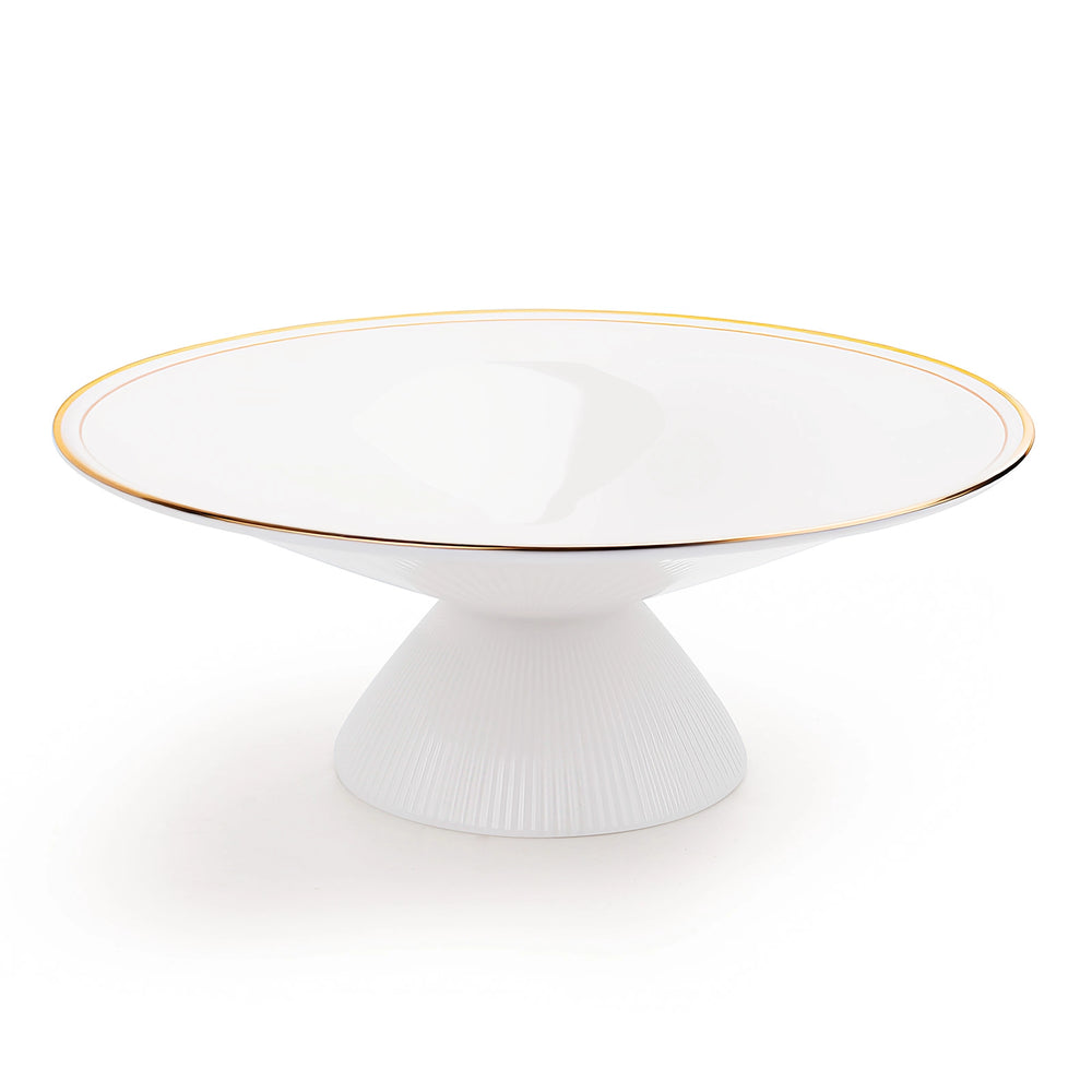 Gold Rim Footed Decorative Bowl - Set of 1