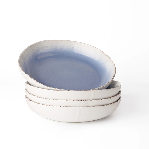 Caymere 9-Inch Coastal Blue Fruit Bowls - Set of 4