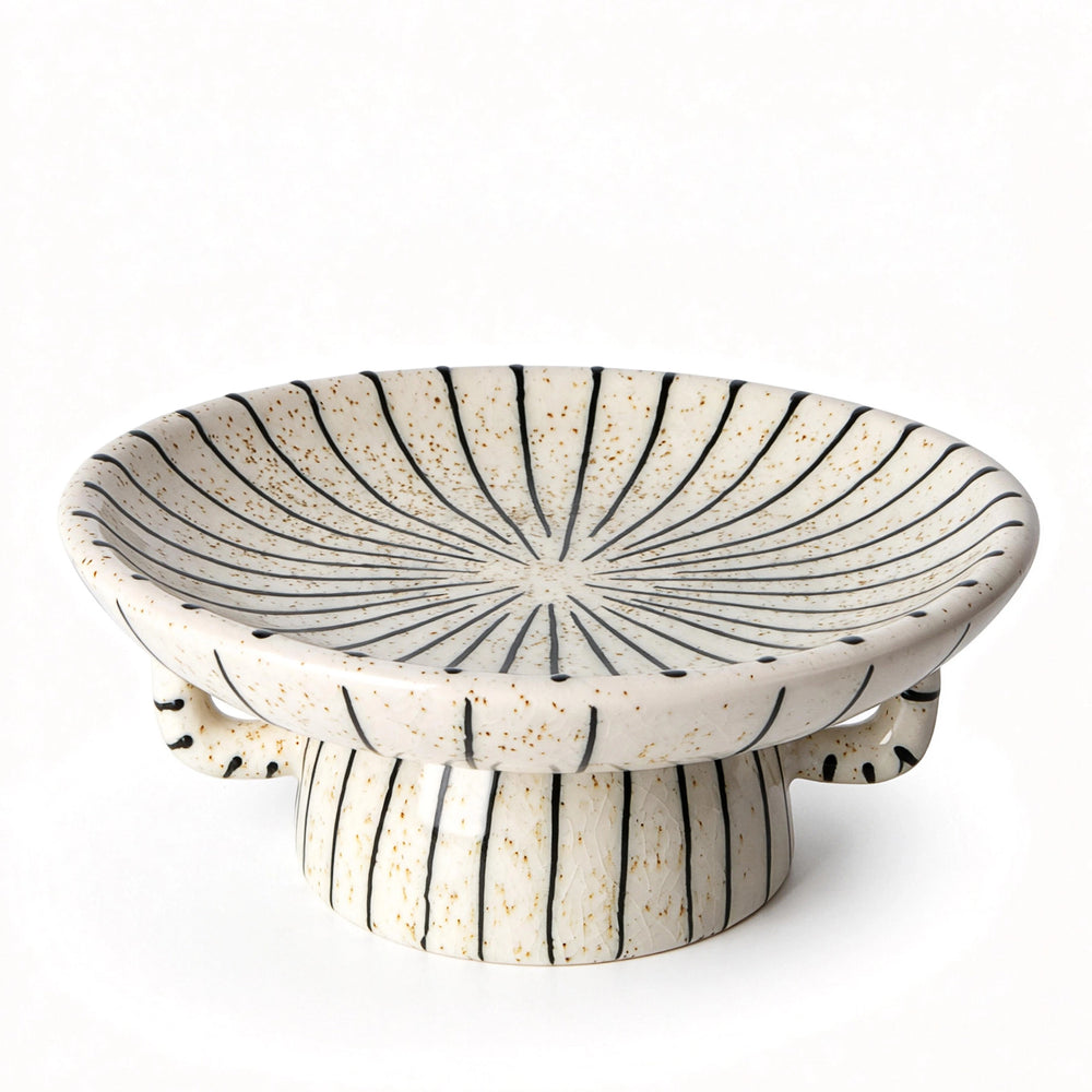 Striped Crackle Decorative Bowl - Set of 1
