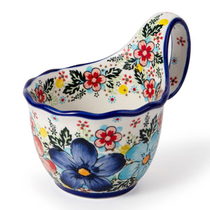 Polish Floral Soup Bowl with Handle - Set of 1