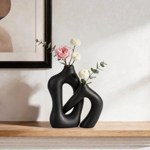 Modern Interlocking Vases - Set of 2