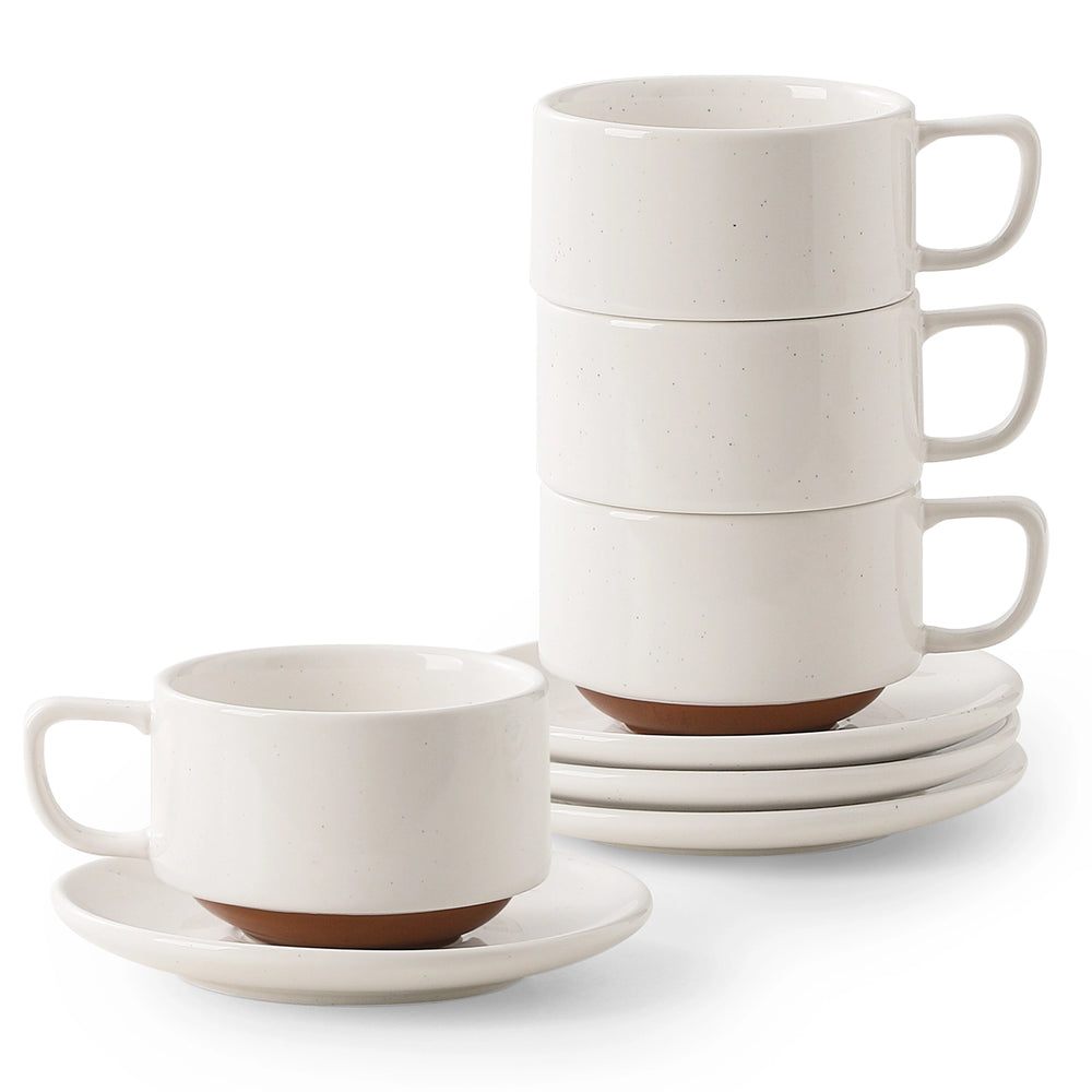Pebblone Coffee Cups and Saucers - Set of 4