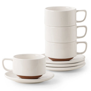 Pebblone Coffee Cups and Saucers - Set of 4