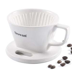 White Ceramic Pour Over Coffee Filter - Set of 1