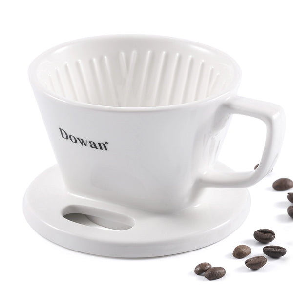 White Ceramic Pour Over Coffee Filter - Set of 1