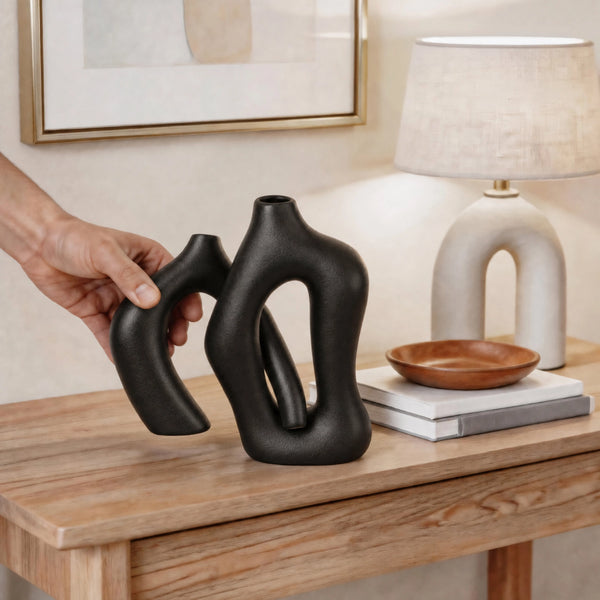 Modern Interlocking Vases - Set of 2