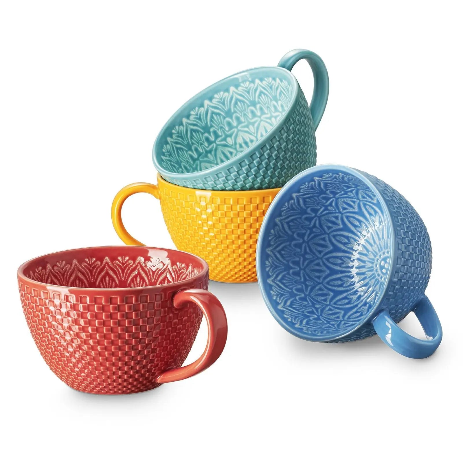 21 oz Colorful Coffee Mugs - Set of 4
