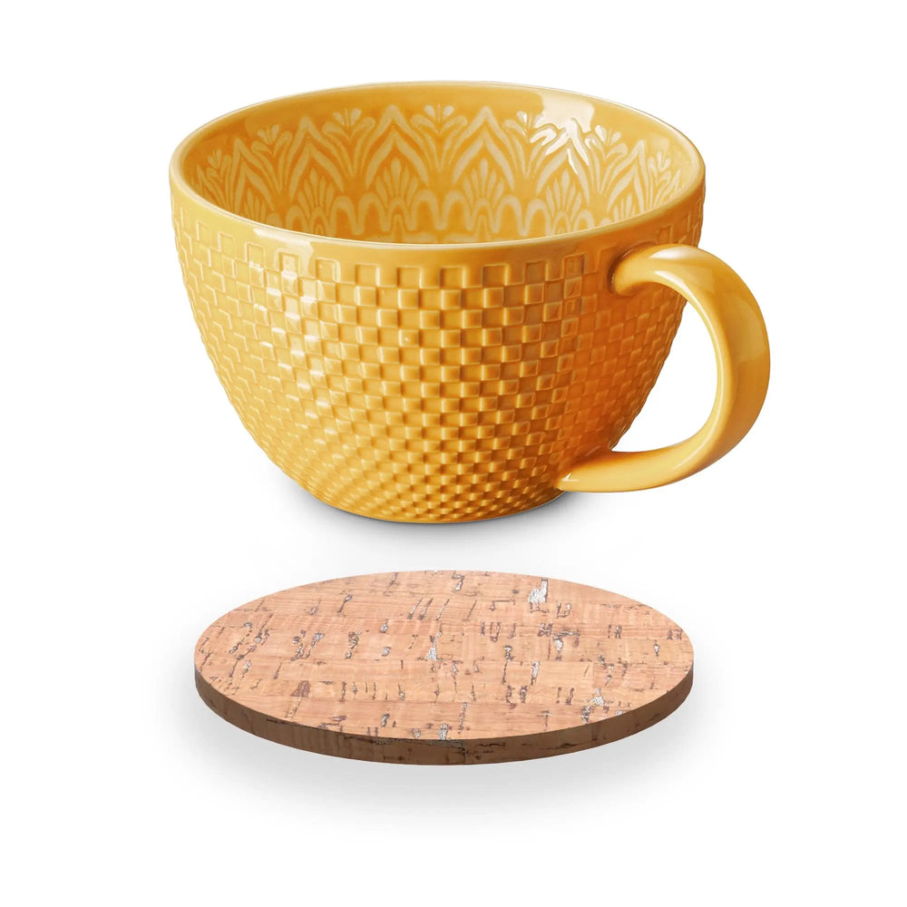 21 oz Large Ceramic Coffee Mug with Coaster