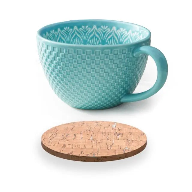 21 oz Large Ceramic Coffee Mug with Coaster