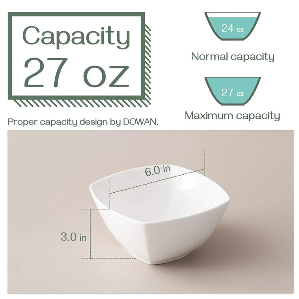 27 OZ Ceramic Cereal Bowls Set of 6